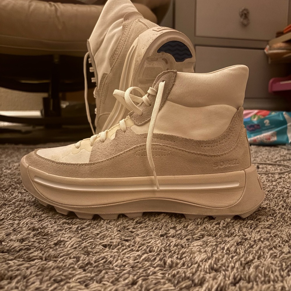 Cream High-Top Sneakers
